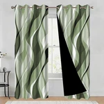 Ruelvth Sage Green Blackout Curtains Ombre Grey And Striped Window New. Price: $85.16.