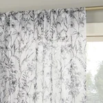 Ambree Vintage Floral Sheer Rod Pocket Curtain Panel, 51" X 84", Black/white New. Price: $19.68.