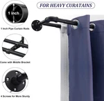 Heavy-duty Double Curtain Rod Adjustable 66 120", 1-INCH Dual For Windows New. Price: $62.97.