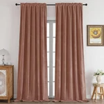 Cucraf Pink Beige Velvet Blackout Curtains 72 Inches Long, Thermal Insulated, No New. Price: $60.04.