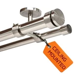Ceiling Mounted Double Curtain Rod, Heavy Duty Brushed Nickel ... New. Price: $118.68.
