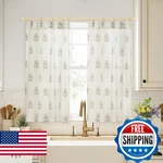 Short Curtains For Windows, Floral Patterned Sheer Privacy Cute Modern Farmhouse New. Price: $52.97.