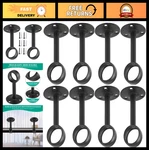 Ceiling-mount Curtain Rod Brackets 8 Pcs Black Holders For Window Treatments New. Price: $26.39.