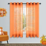 Autumn Decorations For Home Orange Sheer Curtains 45 Inch Length Kitchen Bed New. Price: $22.37.