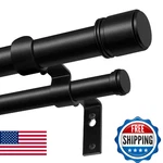 Hotozon Double Curtain Rod 32-86IN Heavy Duty Telescoping Window Drapery Bla New. Price: $56.69.