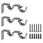 3PCS Grey Curtain Rod Bracket, Heavy Duty Double Hanging Brackets... New. Price: $17.09.