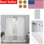 Sheer Voile Curtain Panel White Grommet Top Light Filtering Modern 59X84 Inch New. Price: $14.98.