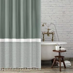 Seasonwood Shower Curtain With White Tassels Modern Farmhouse Striped Sage New. Price: $29.07.