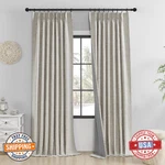 Cniuyhi Total Blackout Beige Back Tab Curtains Linen Textured Pinch Pleat Drapes New. Price: $81.94.