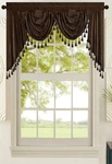 American Collection New Attached Solid Faux Silk Double Waterfall Valance.... Price: $27.59.