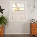 Farmhouse 24"X36" Tier Pair Creme Rod Pocket Kitchen Window Curtains Vhc Brands New. Price: $43.95.