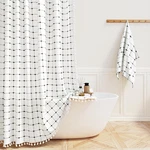 Bttn Boho Shower Stall Curtain - 36X72 Narrow Linen Ultra Thick Tassel Fabric... New. Price: $34.37.
