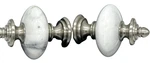 Meriville Set Of 2 Decorative White Marble Window Curtain Ends Holdbacks Used. Price: $32.99.