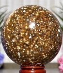 68MM River Jasper Sphere - Mineral Specimen Red Orbicular Witch Ball Crystal New. Price: $81.25.