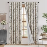 Floral Blackout Linen Blend Curtains 84" For Living & Bedroom, Set Of 2 New. Price: $111.99.