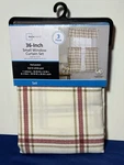 Main Stays Pc Curtain Set Tiers 28 X 36" Valance 56" 14" Red & White Grid New. Price: $15.99.