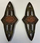VINTAGE1920'S-30'S Art Deco Cast Iron Enameled Curtain Rod Accents- Qty Of. Price: $10.00.