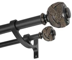 Double Curtain Rods For Window 144-164 Inches, Matte Black Drapery Rod... New. Price: $59.74.
