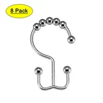 Uxcell Curtain Ring Hooks Metal Double Roller 8PACK Silver Tone Open. Price: $12.37.