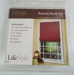 Conso Roman Shade Kit Window Size 36" Wide X 54" Long 23 Pieces New Package. Price: $11.99.