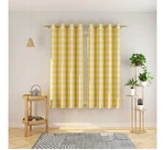 Natus Weaver 45 Inch Long Buffalo Check Curtains Yellow/white 2 Panels Used. Price: $19.99.