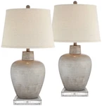 Glenn Rustic Table Lamps Set Of With Square Risers 28 1/2" Tall Gray Bedroom New. Price: $299.97.