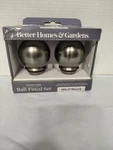 Better Homes & Gardens Set Of 2 Pewter Finish Ball Curtain Rod End Finials New. Price: $9.99.