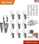 30 Pack Stainless Steel Curtain Clips With Hooks For Hanging Decor And Lights New. Price: $16.19.