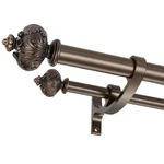 Heavy Duty Double Curtain Rod With Palm Leaves Finials And Aluminum Bouquet B... New. Price: $74.18.