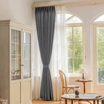 Grey Pinch Pleated Curtain With Tieback For Small Window, Blackout Thermal In... New. Price: $67.64.