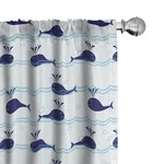 Ambesonne Whale Window Curtains Of 2, 28"W X 84"L (pack 4), Blue Navy. Price: $46.87.
