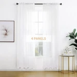 Anjee White Sheer Curtains 90 Inch Long 4 Panels Set,rod Pocket Translucent V... New. Price: $38.51.