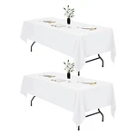 Ivapupu White Table Cloth For Rectangle 70" X 120" (2 Pcs), New. Price: $27.46.