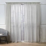 New Nicole Miller York Belfry 2 Sheer Linen Pocket Curtain Panels 50 X 84. Price: $62.68.