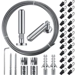 196 Inch/ 5 Wire Curtain Rod Room Divider Hanging System With 48 Clips Adju... New. Price: $17.49.