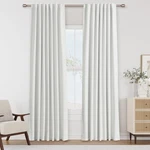 Guken White 100% Blackout Linen Curtains 84 Inch Length 2 Panels Set For Livi... New. Price: $46.80.