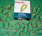 40 Vintage Oval Clip-on Cafe Curtain Drapery Rod Rings Brass Tone Lot Kirsch Usa Used. Price: $29.95.
