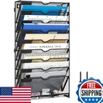 Kinkota 10-TIER Wall File Organizer, Metal Mesh, Black, Mail/folder/paper Storag New. Price: $57.45.