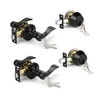 Knobonly 2 Pack Keyed Alike Front Door Handle Single Cylinder Deadbolt Matte New. Price: $82.17.