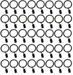 Tejatan - 2 Inch Set Of 40 Metal Curtain Rings With Clips And Eyelets New. Price: $23.79.