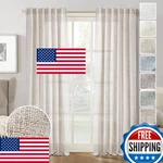 Meetbily 100" Light Filtering Linen Curtains 2 Panels Set Rod Pocket Back Tab New. Price: $70.97.