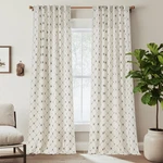 Ryb Home Lattice Diamond Farmhouse Linen Curtains Light Filtering 96 Inches Long New. Price: $60.12.