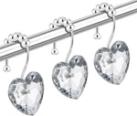Diamond Shower Curtain Hooks, 12-PACK Heart Shaped Crystal Rings, Decorat New. Price: $14.92.