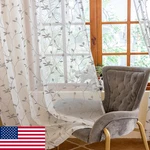 Amhoo 2 Panels Embroidered Leaf Semi Sheer Curtains Foliage Floral Voile New. Price: $35.09.