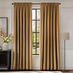 Lazzzy Gold Brown Blackout Velvet Curtains 84 Length Pinch Pleated Therm... New. Price: $72.63.