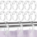 12 X Shower Curtain Rings Set Clear Plastic Type Shaped Rod Hooks Bath New. Price: $12.99.