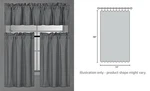 Fancy Collection 3 Piece Faux Silk Blackout Kitchen Curtain Charcoal/ Dark Grey New. Price: $19.46.
