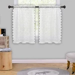 H.ebony Floral Lace Kitchen Sheer Curtains 24 Inch Length - Vintage Rose... New. Price: $22.51.