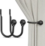 Hion Curtain Holdbacks Black 2PCS, Tiebacks Wall Mounted Hook Us New. Price: $15.74.