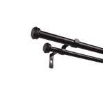 Exclusive Home Topper Double Curtain Rod And Finial Set, Matte Bronze, 66"-120" New. Price: $38.87.